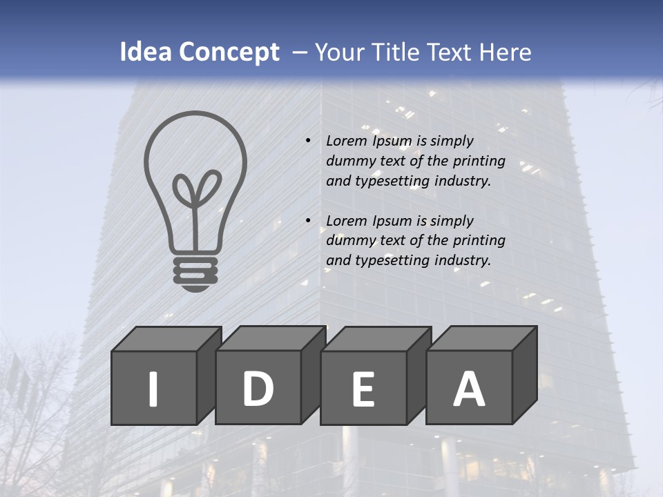 Office Building In Atlanta At Dusk PowerPoint Template