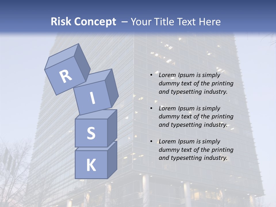 Office Building In Atlanta At Dusk PowerPoint Template