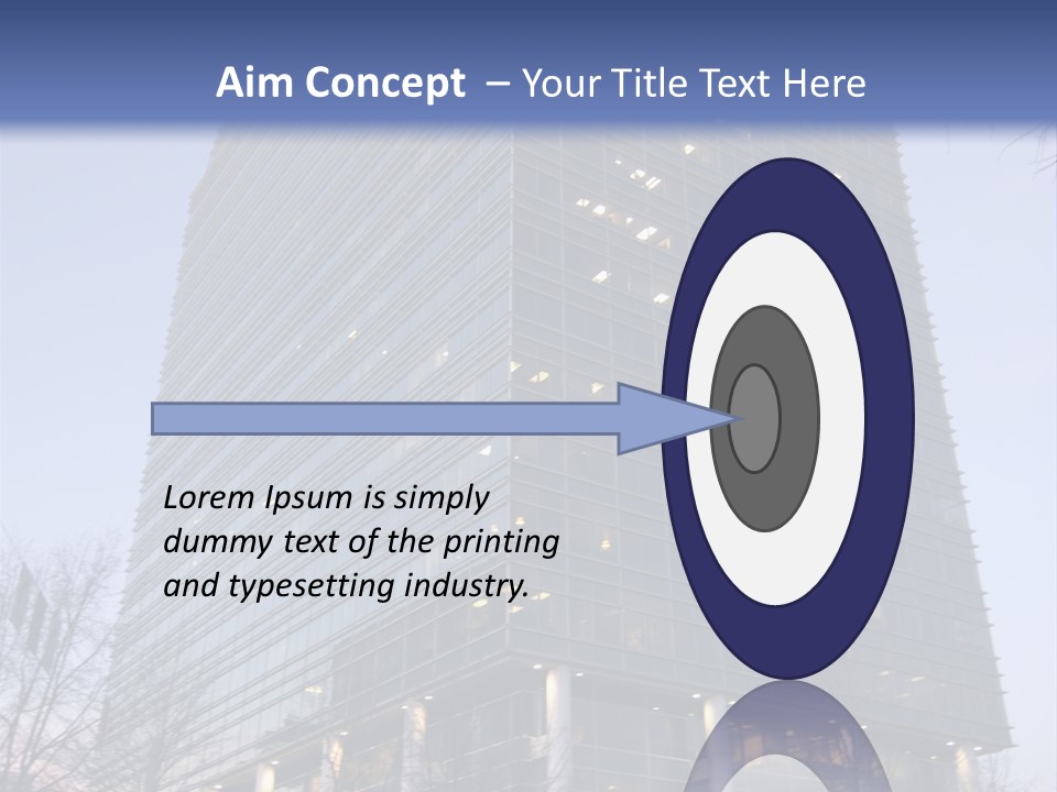 Office Building In Atlanta At Dusk PowerPoint Template