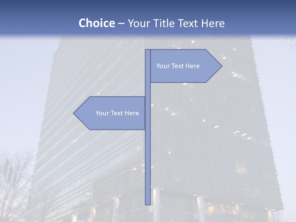 Office Building In Atlanta At Dusk PowerPoint Template
