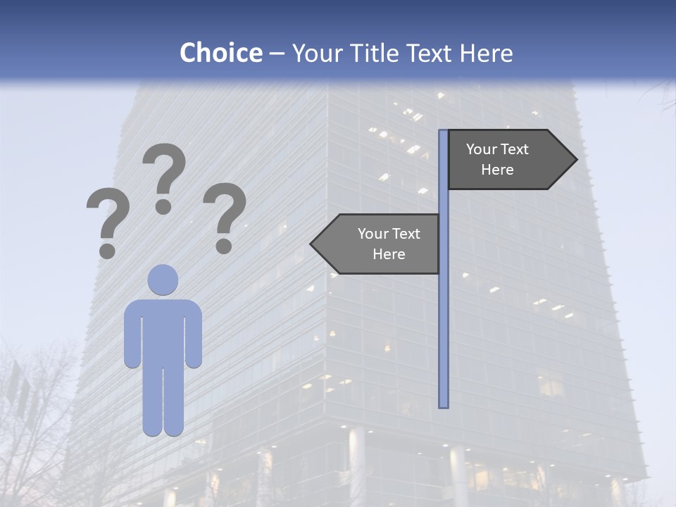 Office Building In Atlanta At Dusk PowerPoint Template