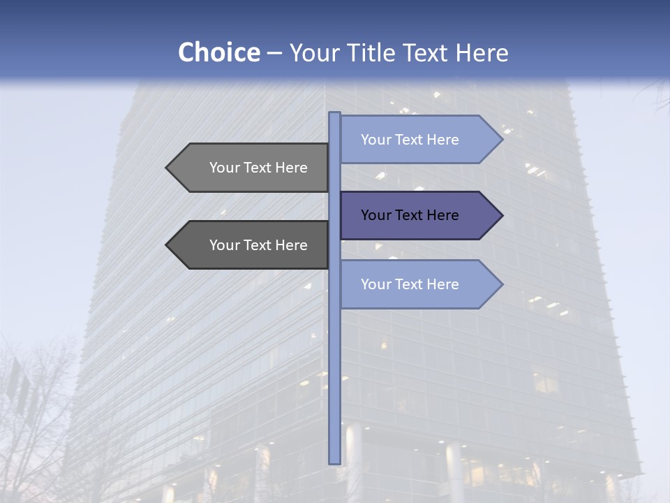 Office Building In Atlanta At Dusk PowerPoint Template