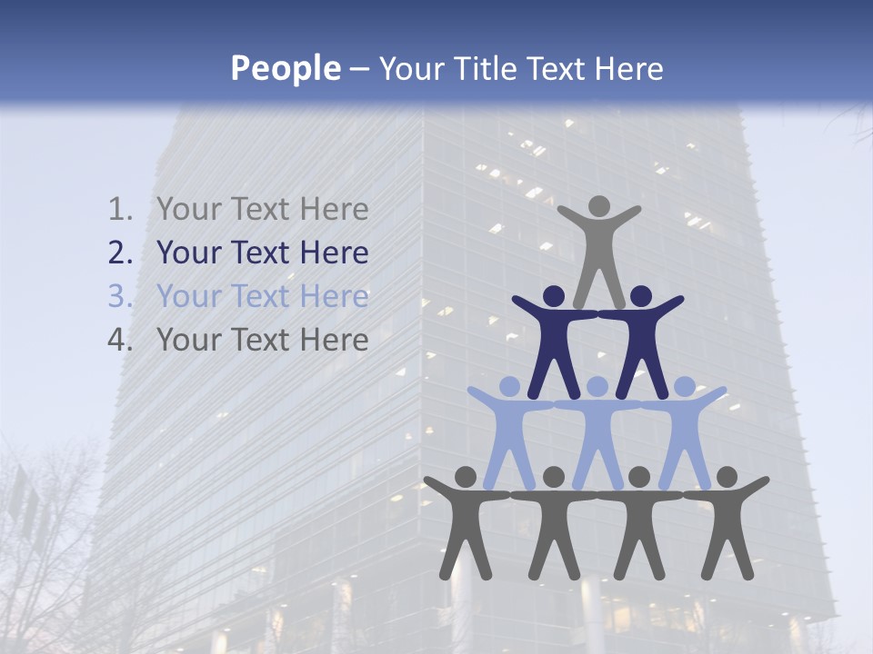 Office Building In Atlanta At Dusk PowerPoint Template