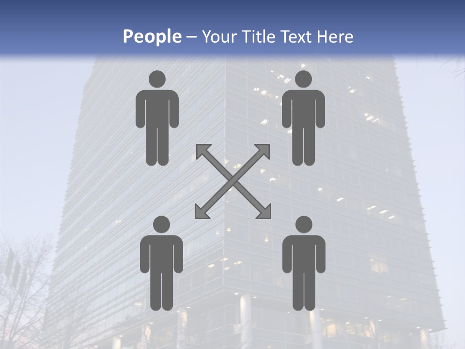 Office Building In Atlanta At Dusk PowerPoint Template