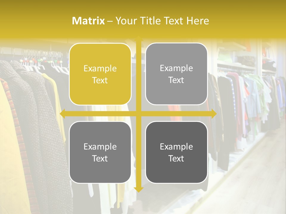 A Bunch Of Clothes Hanging On A Rack In A Store PowerPoint Template