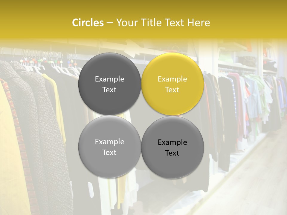 A Bunch Of Clothes Hanging On A Rack In A Store PowerPoint Template