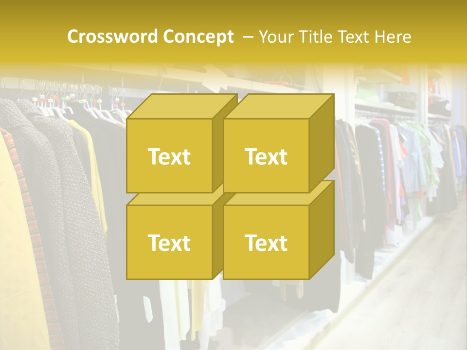 A Bunch Of Clothes Hanging On A Rack In A Store PowerPoint Template