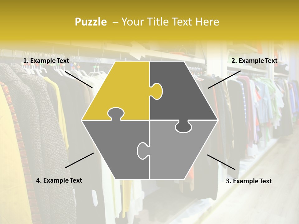 A Bunch Of Clothes Hanging On A Rack In A Store PowerPoint Template