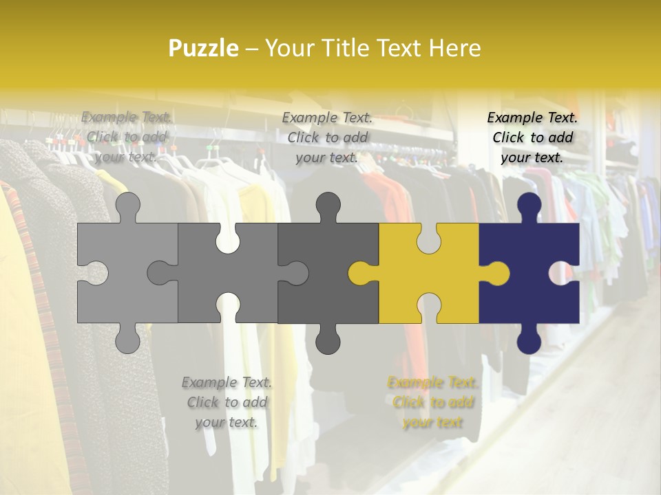 A Bunch Of Clothes Hanging On A Rack In A Store PowerPoint Template