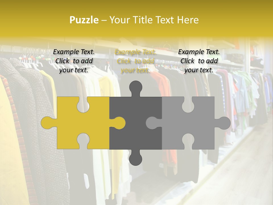 A Bunch Of Clothes Hanging On A Rack In A Store PowerPoint Template