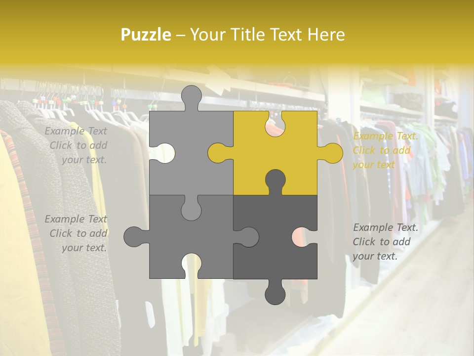 A Bunch Of Clothes Hanging On A Rack In A Store PowerPoint Template
