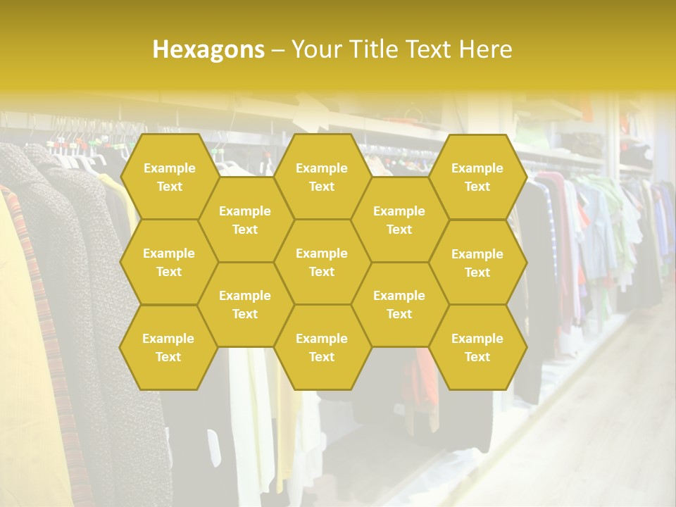 A Bunch Of Clothes Hanging On A Rack In A Store PowerPoint Template