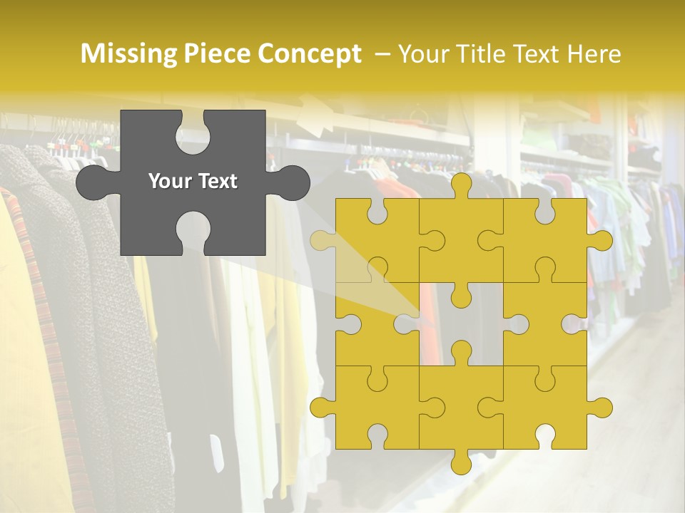 A Bunch Of Clothes Hanging On A Rack In A Store PowerPoint Template
