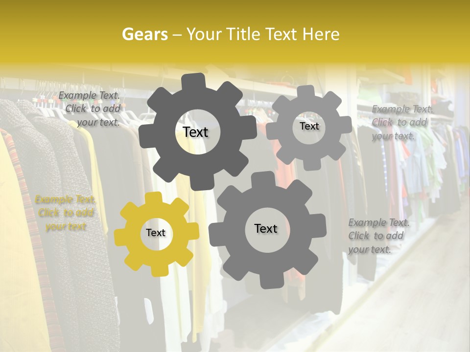 A Bunch Of Clothes Hanging On A Rack In A Store PowerPoint Template