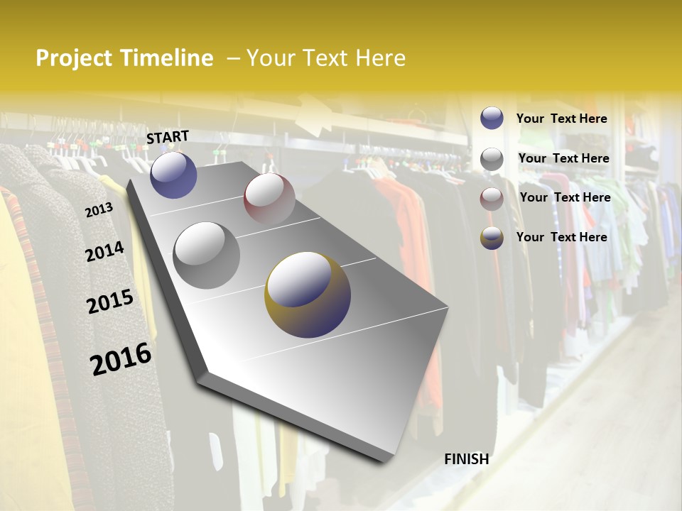 A Bunch Of Clothes Hanging On A Rack In A Store PowerPoint Template