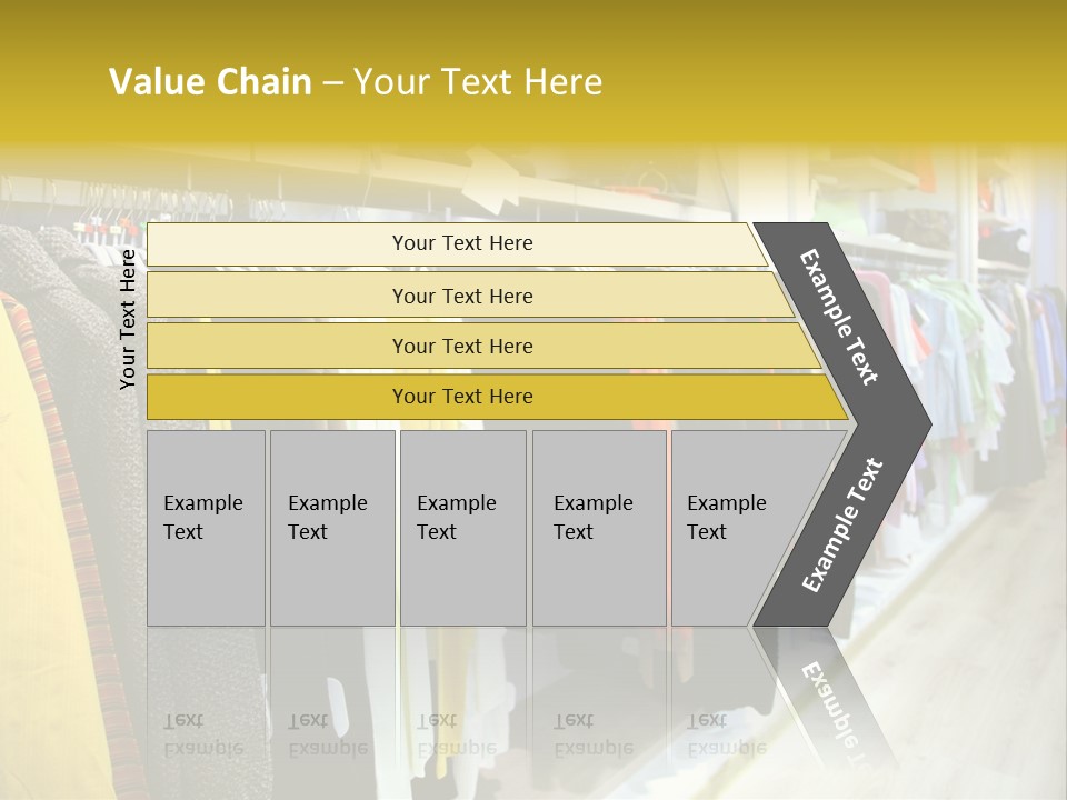 A Bunch Of Clothes Hanging On A Rack In A Store PowerPoint Template