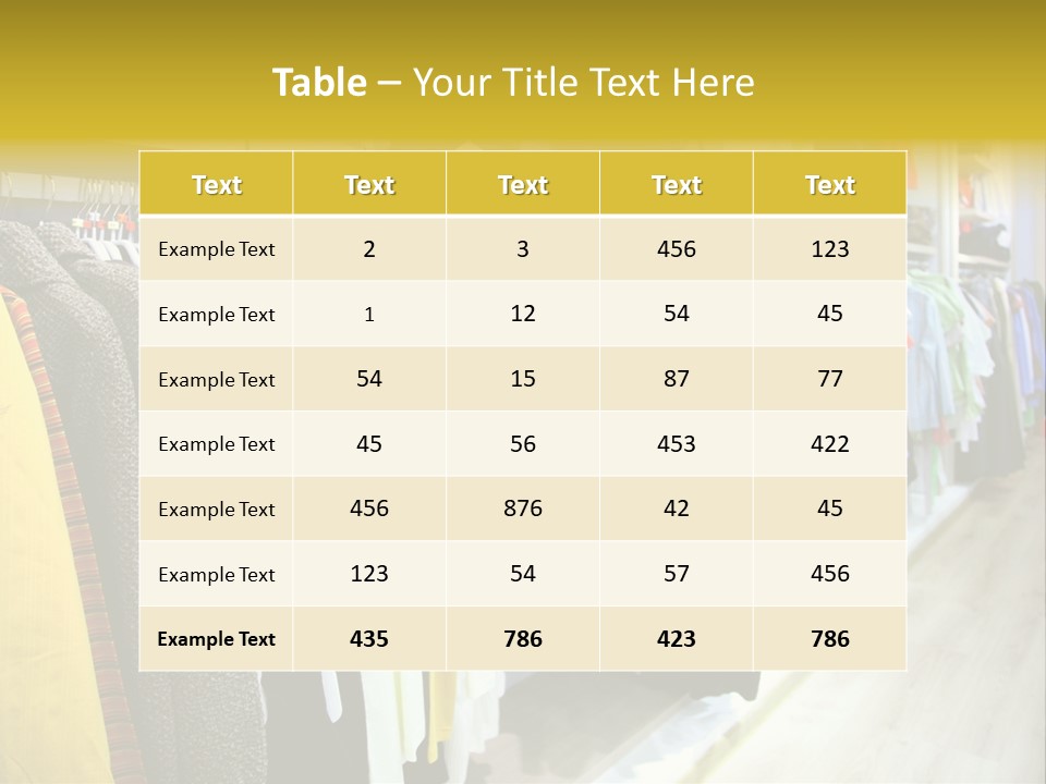 A Bunch Of Clothes Hanging On A Rack In A Store PowerPoint Template