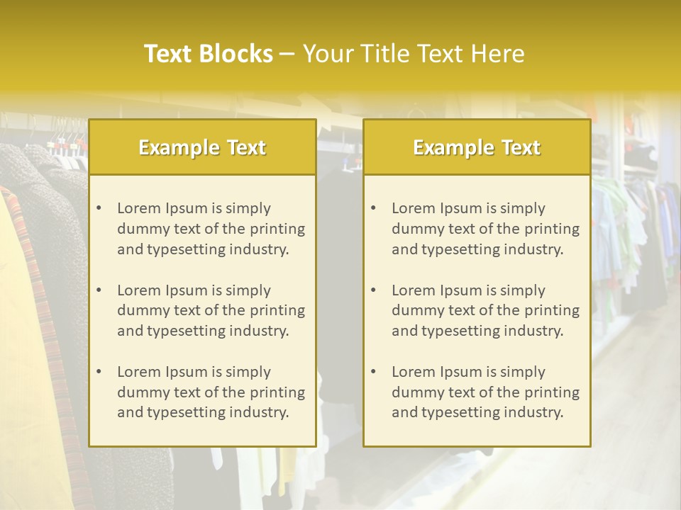 A Bunch Of Clothes Hanging On A Rack In A Store PowerPoint Template