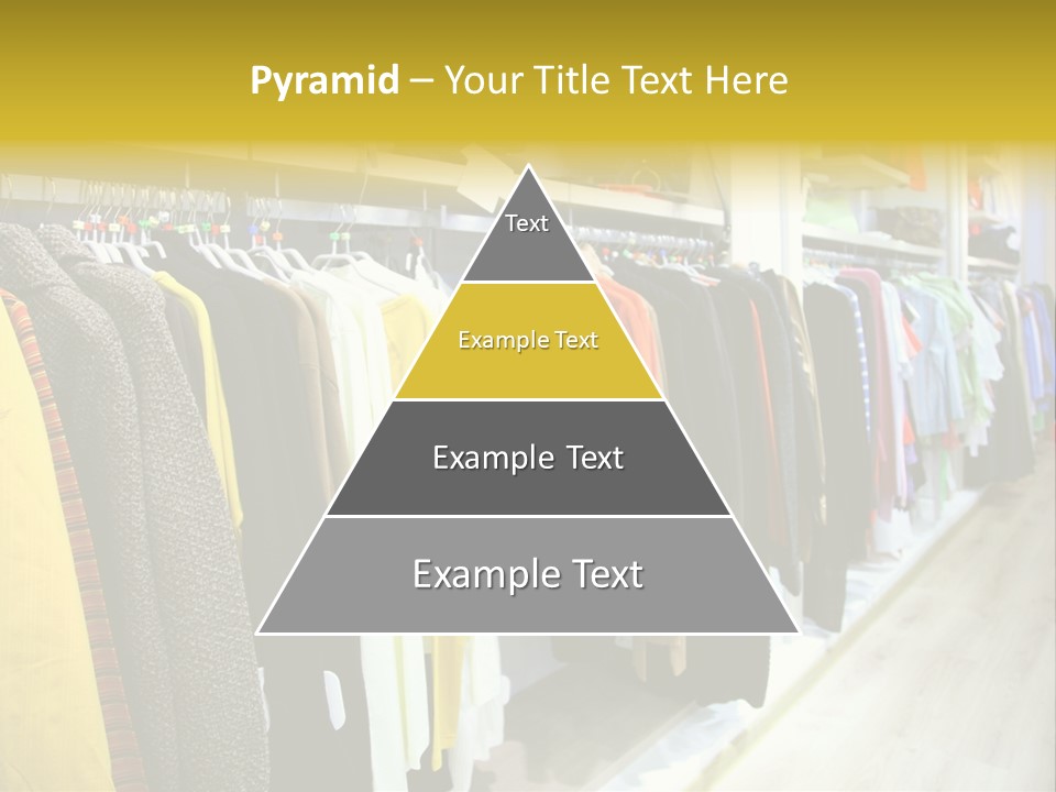 A Bunch Of Clothes Hanging On A Rack In A Store PowerPoint Template
