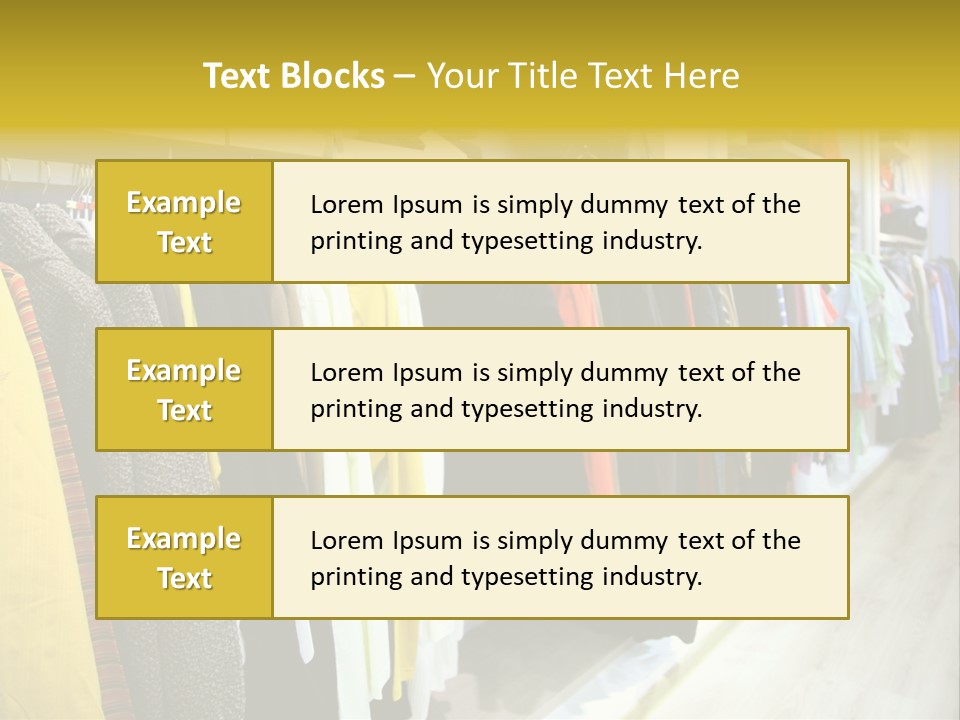 A Bunch Of Clothes Hanging On A Rack In A Store PowerPoint Template