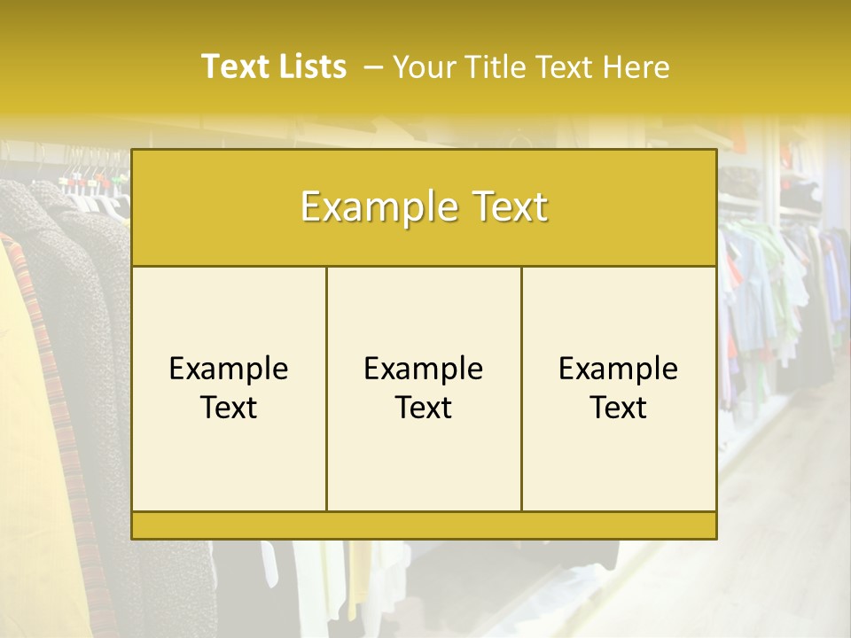 A Bunch Of Clothes Hanging On A Rack In A Store PowerPoint Template