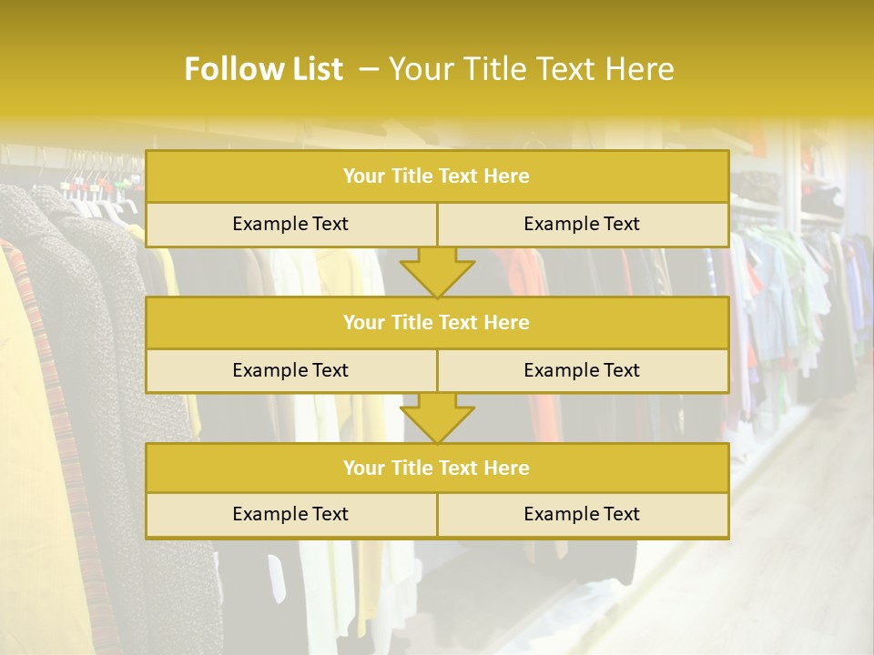 A Bunch Of Clothes Hanging On A Rack In A Store PowerPoint Template
