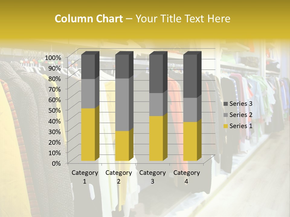 A Bunch Of Clothes Hanging On A Rack In A Store PowerPoint Template