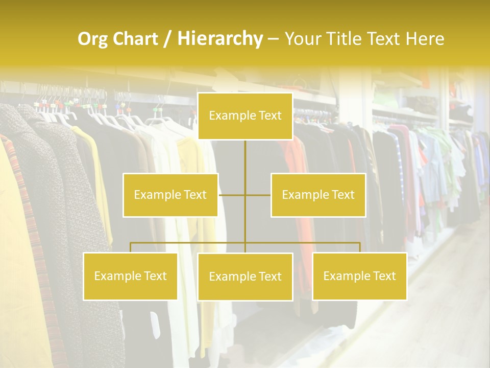 A Bunch Of Clothes Hanging On A Rack In A Store PowerPoint Template