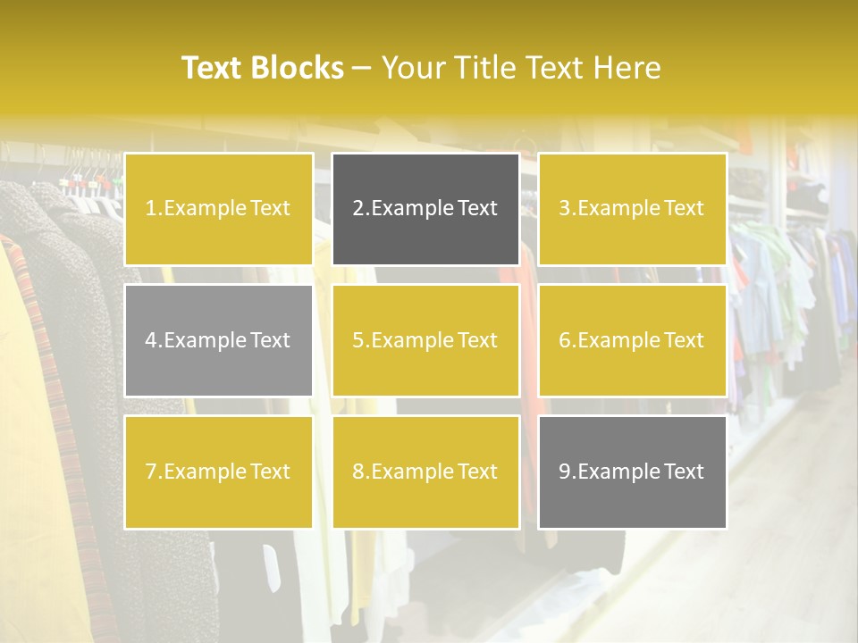 A Bunch Of Clothes Hanging On A Rack In A Store PowerPoint Template