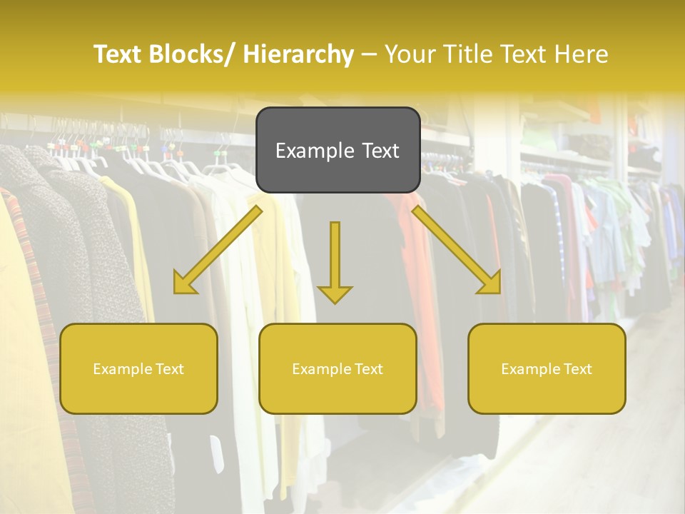 A Bunch Of Clothes Hanging On A Rack In A Store PowerPoint Template