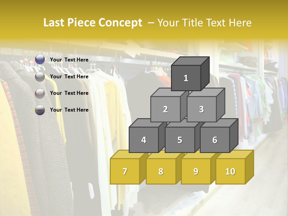 A Bunch Of Clothes Hanging On A Rack In A Store PowerPoint Template