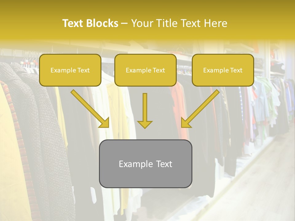 A Bunch Of Clothes Hanging On A Rack In A Store PowerPoint Template