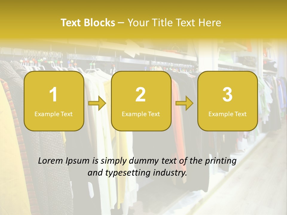 A Bunch Of Clothes Hanging On A Rack In A Store PowerPoint Template