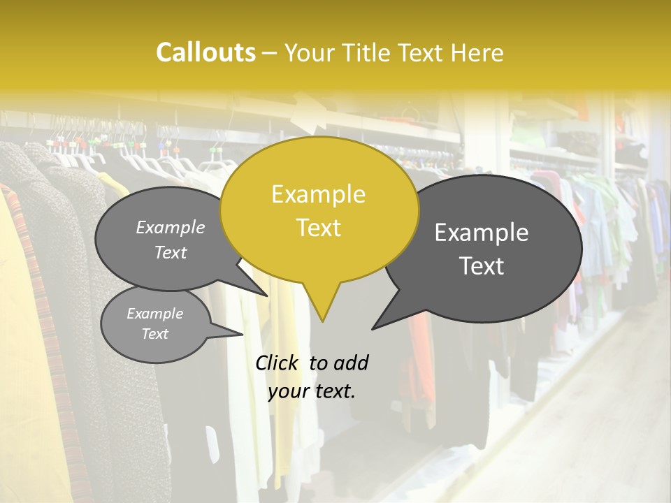 A Bunch Of Clothes Hanging On A Rack In A Store PowerPoint Template