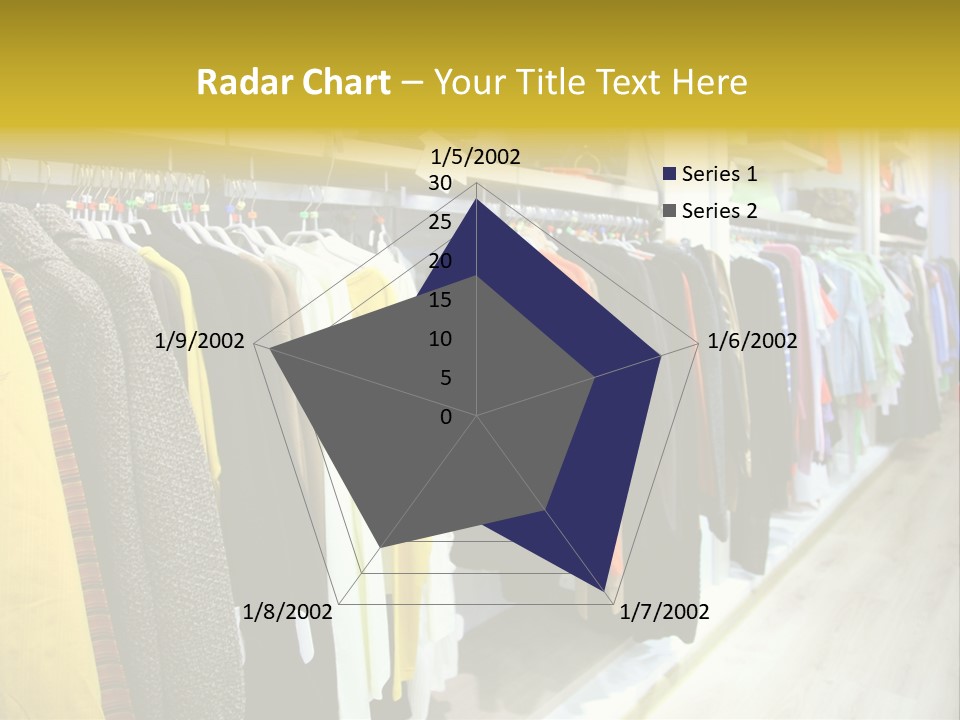 A Bunch Of Clothes Hanging On A Rack In A Store PowerPoint Template