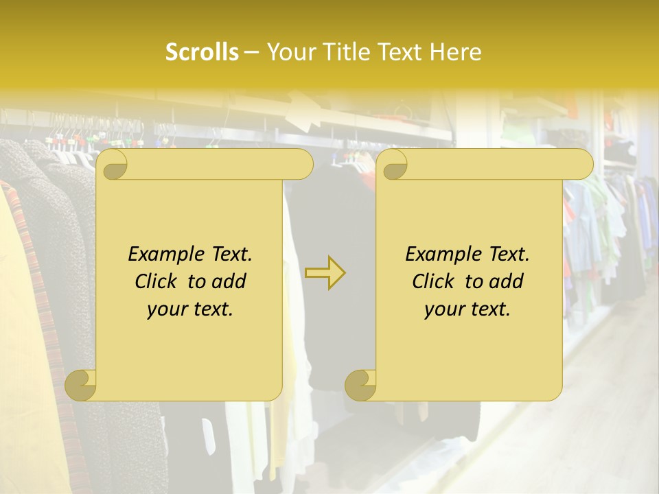 A Bunch Of Clothes Hanging On A Rack In A Store PowerPoint Template