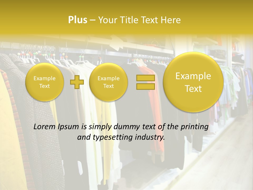 A Bunch Of Clothes Hanging On A Rack In A Store PowerPoint Template
