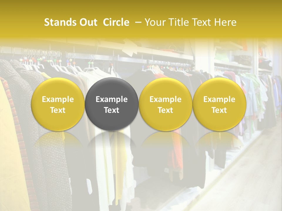 A Bunch Of Clothes Hanging On A Rack In A Store PowerPoint Template
