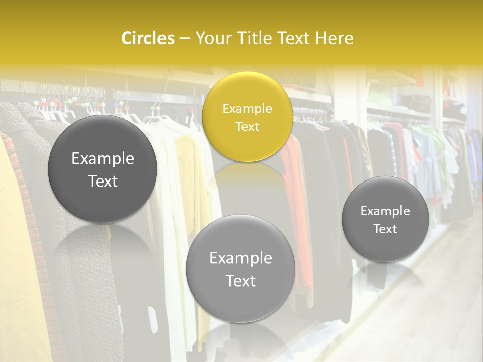 A Bunch Of Clothes Hanging On A Rack In A Store PowerPoint Template