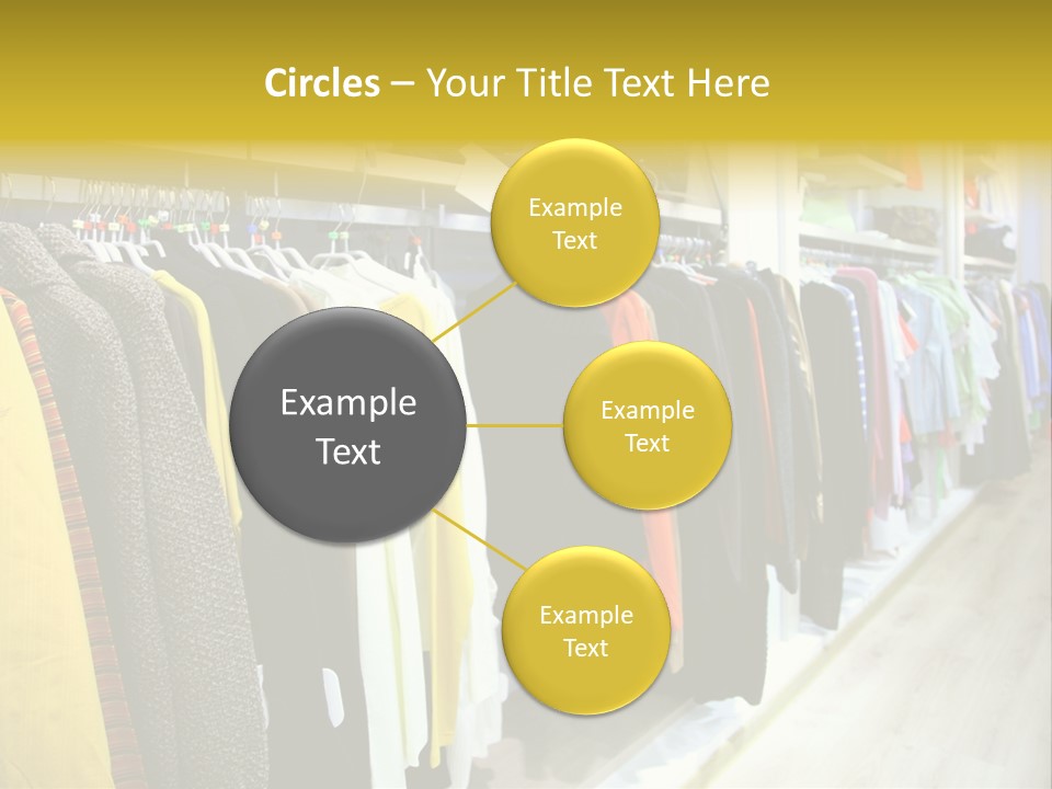 A Bunch Of Clothes Hanging On A Rack In A Store PowerPoint Template