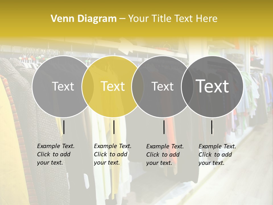 A Bunch Of Clothes Hanging On A Rack In A Store PowerPoint Template