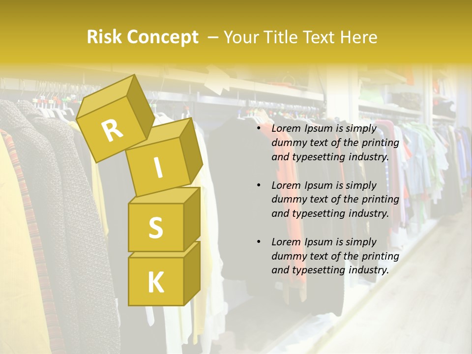 A Bunch Of Clothes Hanging On A Rack In A Store PowerPoint Template