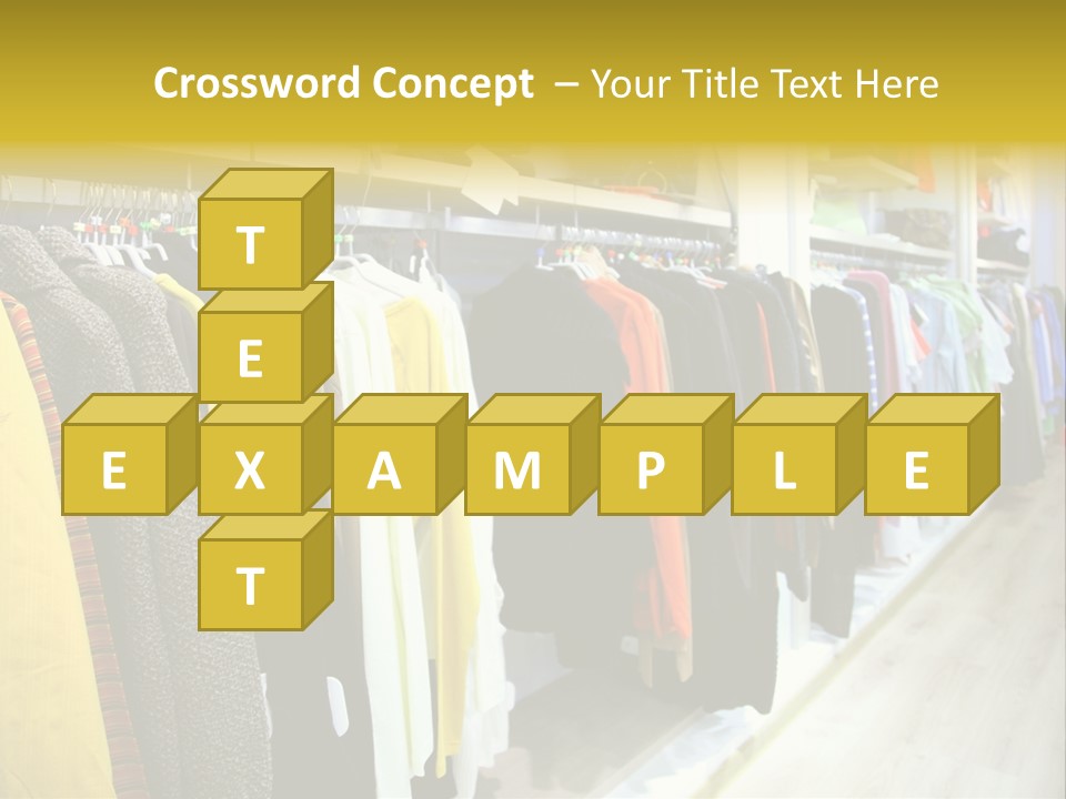 A Bunch Of Clothes Hanging On A Rack In A Store PowerPoint Template