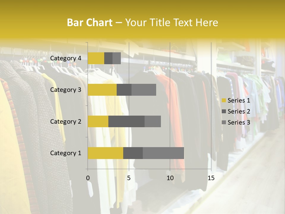 A Bunch Of Clothes Hanging On A Rack In A Store PowerPoint Template