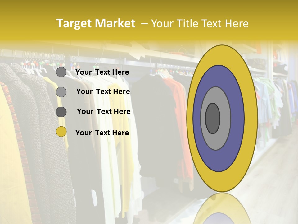A Bunch Of Clothes Hanging On A Rack In A Store PowerPoint Template