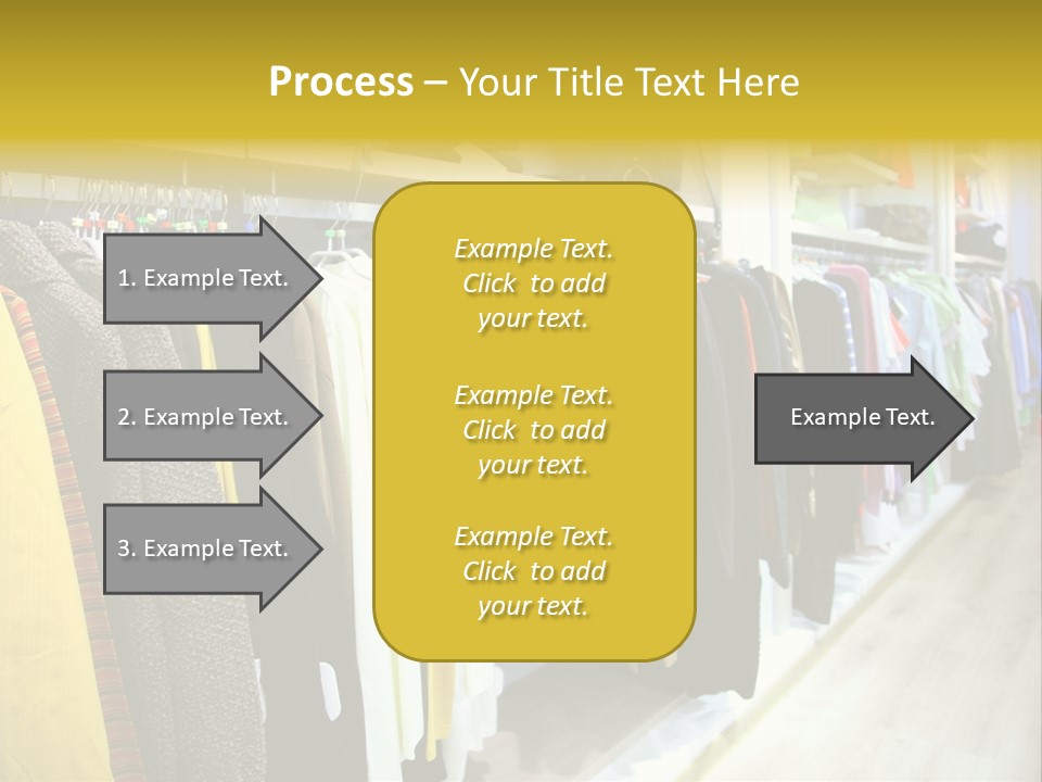 A Bunch Of Clothes Hanging On A Rack In A Store PowerPoint Template
