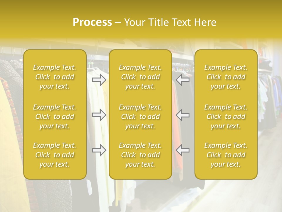 A Bunch Of Clothes Hanging On A Rack In A Store PowerPoint Template