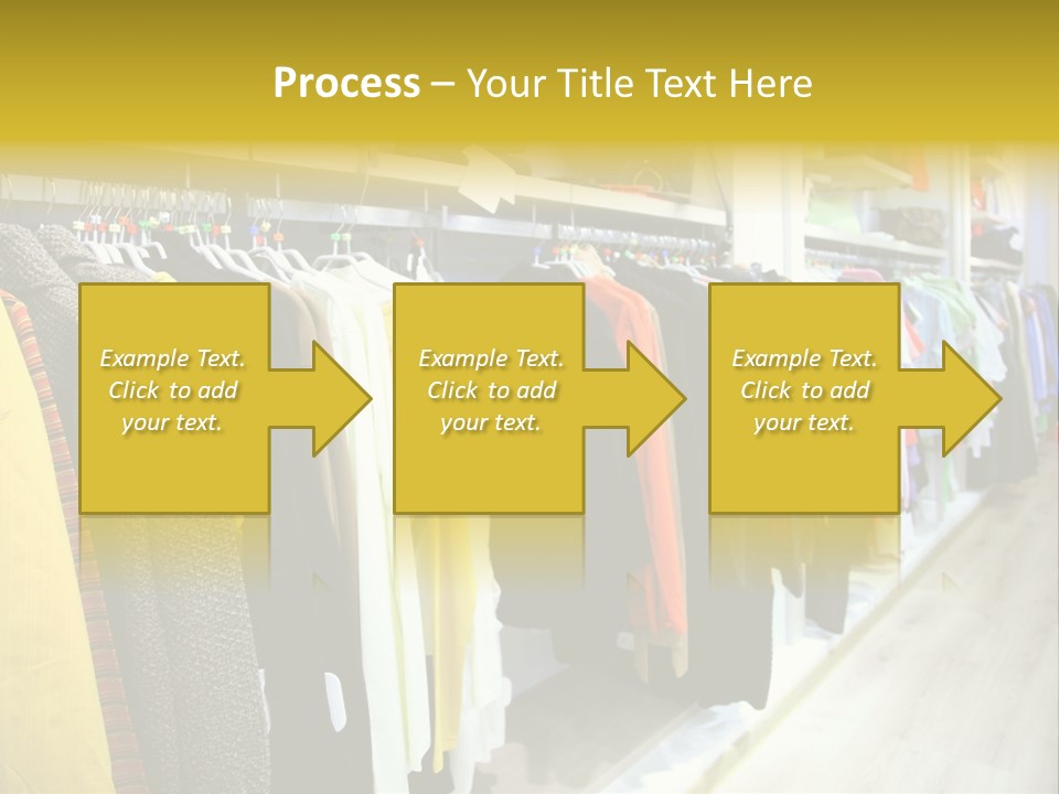 A Bunch Of Clothes Hanging On A Rack In A Store PowerPoint Template
