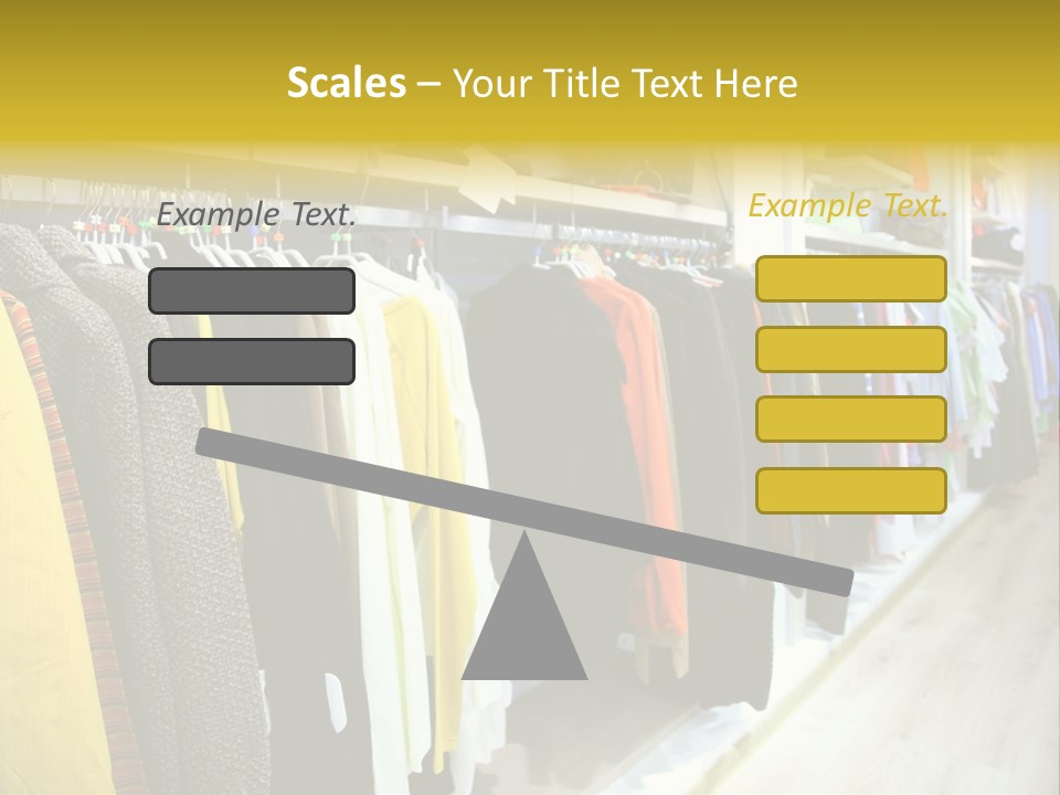 A Bunch Of Clothes Hanging On A Rack In A Store PowerPoint Template