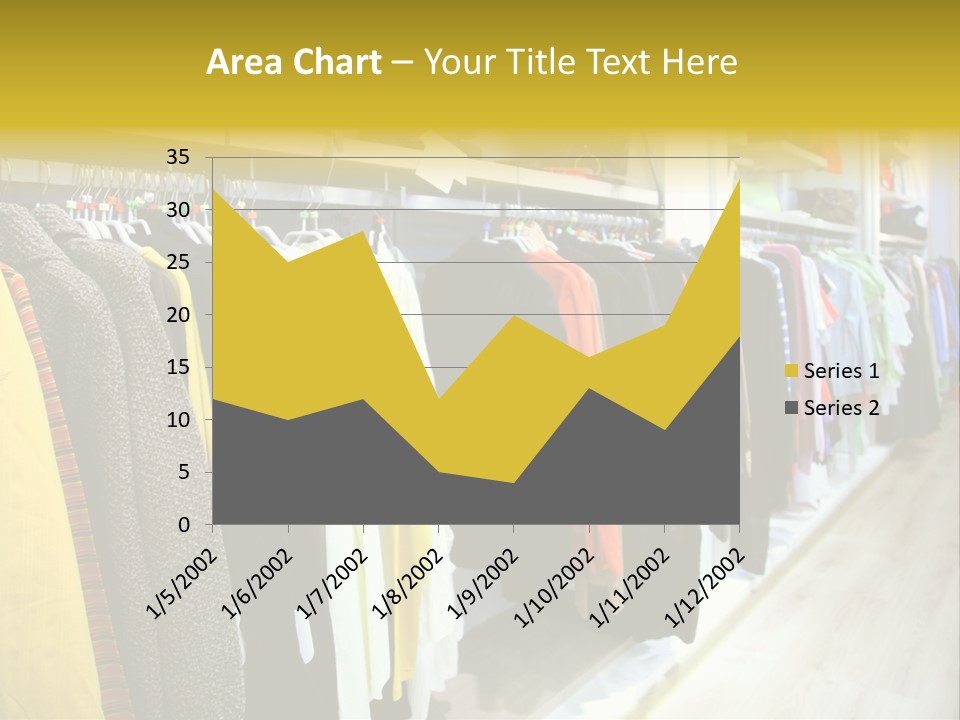 A Bunch Of Clothes Hanging On A Rack In A Store PowerPoint Template